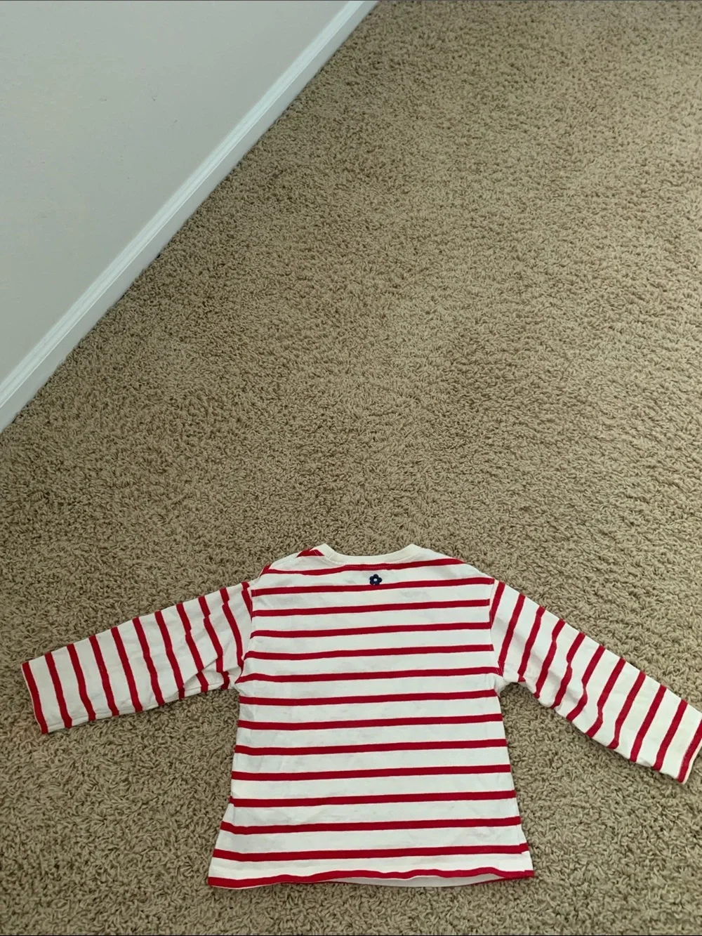 Zara Toddler Girls Red & White Striped Long-Sleeve Tee